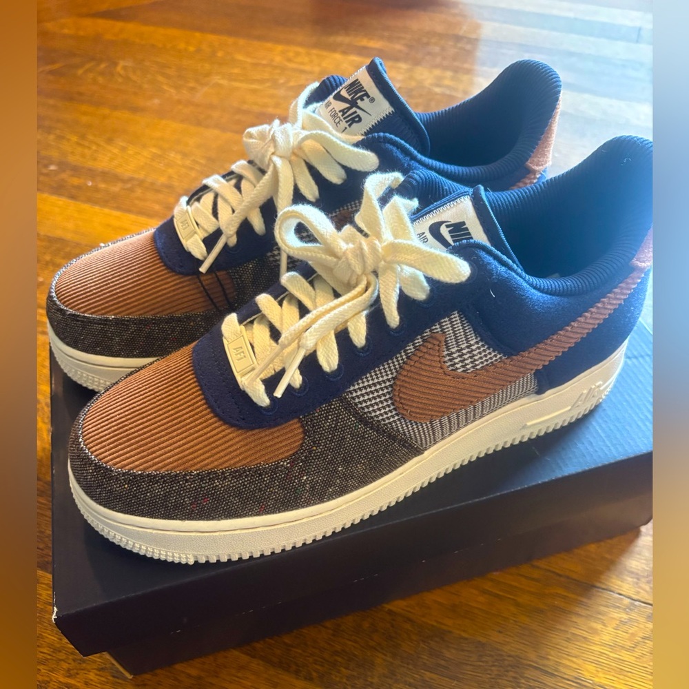 Nike Blue and Brown Sneakers Air Force 1